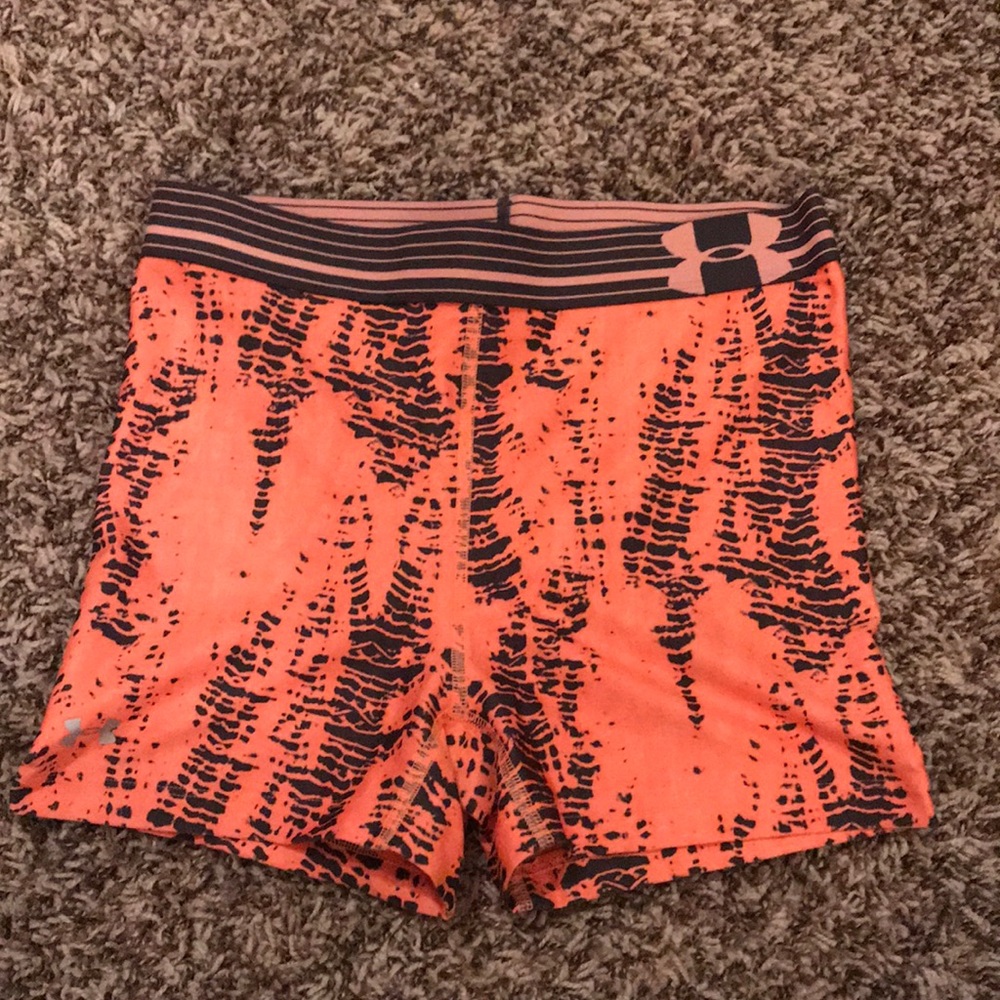 Orange and black under armor spandex